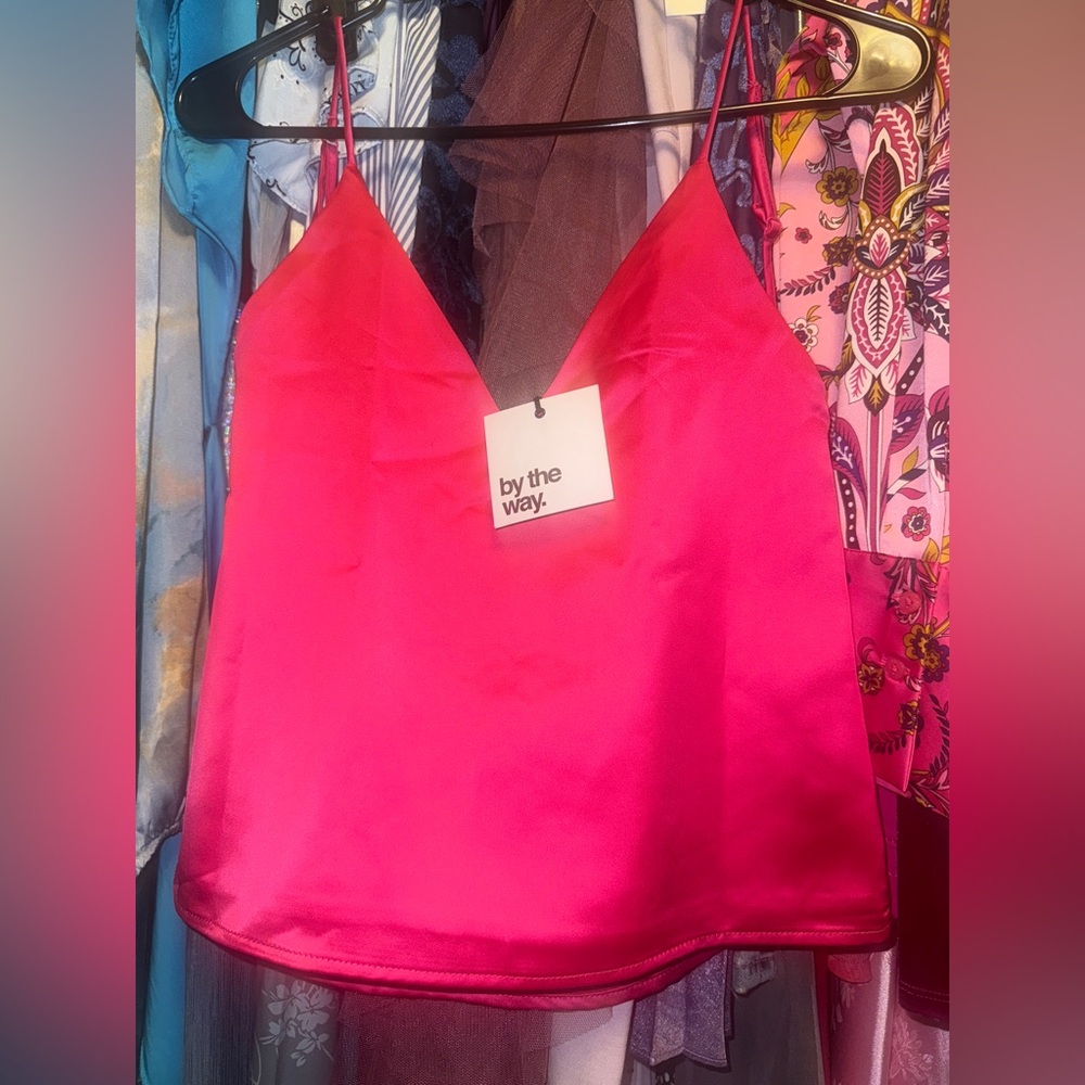 by the way. Vibrant Pink Satin Camisole